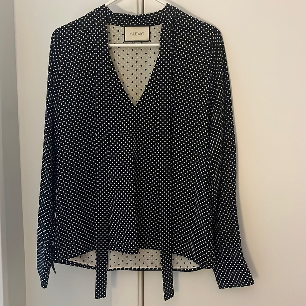 Alexis Navy Polka Dot Blouse